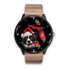 Cute Border Collie On Christmas Florida Wrist Watch-Free Shipping