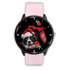 Cute Border Collie On Christmas Florida Wrist Watch-Free Shipping