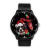 Cute Border Collie On Christmas Florida Wrist Watch-Free Shipping