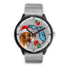 Boxer Dog On Christmas Florida Black Wrist Watch-Free Shipping