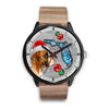 Boxer Dog On Christmas Florida Black Wrist Watch-Free Shipping