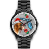 Boxer Dog On Christmas Florida Black Wrist Watch-Free Shipping