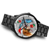 Boxer Dog On Christmas Florida Black Wrist Watch-Free Shipping