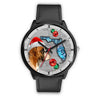 Boxer Dog On Christmas Florida Black Wrist Watch-Free Shipping