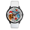 Boxer Dog On Christmas Florida Black Wrist Watch-Free Shipping