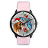 Boxer Dog On Christmas Florida Black Wrist Watch-Free Shipping