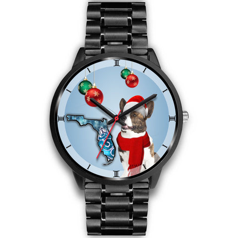 Cardigan Welsh Corgi On Christmas Wrist Watch-Free Shipping