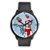 Cardigan Welsh Corgi On Christmas Wrist Watch-Free Shipping