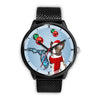 Cardigan Welsh Corgi On Christmas Wrist Watch-Free Shipping