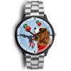 Cavalier King Charles Spaniel On Christmas Print Wrist Watch-Free Shipping-FL State