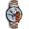 Cavalier King Charles Spaniel On Christmas Print Wrist Watch-Free Shipping-FL State