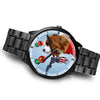 Cavalier King Charles Spaniel On Christmas Print Wrist Watch-Free Shipping-FL State