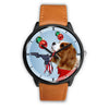 Cavalier King Charles Spaniel On Christmas Print Wrist Watch-Free Shipping-FL State