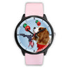 Cavalier King Charles Spaniel On Christmas Print Wrist Watch-Free Shipping-FL State