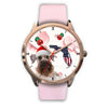 Cesky Terrier On Christmas Florida Wrist Watch-Free Shipping