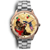 Chihuahua Dog On Christmas Florida Golden Wrist Watch-Free Shipping