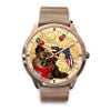 Chihuahua Dog On Christmas Florida Golden Wrist Watch-Free Shipping