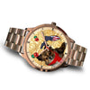 Chihuahua Dog On Christmas Florida Golden Wrist Watch-Free Shipping