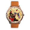 Chihuahua Dog On Christmas Florida Golden Wrist Watch-Free Shipping