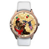 Chihuahua Dog On Christmas Florida Golden Wrist Watch-Free Shipping