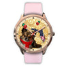 Chihuahua Dog On Christmas Florida Golden Wrist Watch-Free Shipping