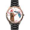 Cocker Spaniel On Christmas Florida Golden Wrist Watch-Free Shipping