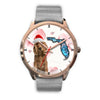 Cocker Spaniel On Christmas Florida Golden Wrist Watch-Free Shipping