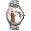 Cocker Spaniel On Christmas Florida Golden Wrist Watch-Free Shipping