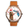 Cocker Spaniel On Christmas Florida Golden Wrist Watch-Free Shipping