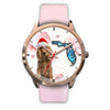 Cocker Spaniel On Christmas Florida Golden Wrist Watch-Free Shipping