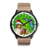 Rough Collie On Christmas Florida Wrist Watch-Free Shipping