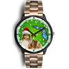 Rough Collie On Christmas Florida Wrist Watch-Free Shipping