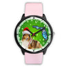 Rough Collie On Christmas Florida Wrist Watch-Free Shipping