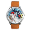 Dachsund Dog On Christmas Florida White Wrist Watch-Free Shipping