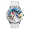 Dachsund Dog On Christmas Florida White Wrist Watch-Free Shipping