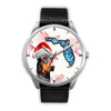 Doberman Pinscher On Christmas Florida Wrist Watch-Free Shipping