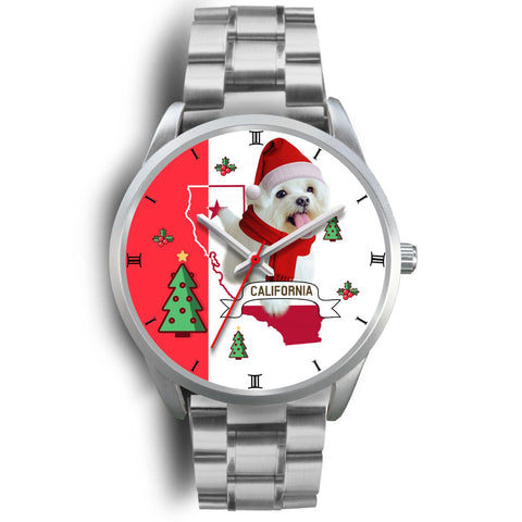 Cute Maltese Dog California Christmas Special Wrist Watch-Free Shipping