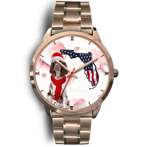 English Springer Spaniel On Christmas Florida Wrist watch- Free Shipping