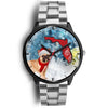 French Bulldog On Christmas Florida Wrist Watch-Free Shipping