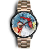 French Bulldog On Christmas Florida Wrist Watch-Free Shipping