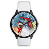 French Bulldog On Christmas Florida Wrist Watch-Free Shipping