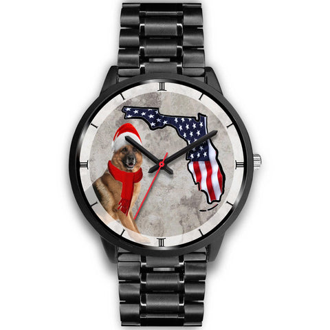 German Shepherd On Christmas Florida Wrist Watch-Free Shipping