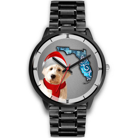 Goldendoodle On Christmas Florida Wrist Watch-Free Shipping