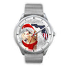 Golden Retriever On Christmas Florida Silver Wrist Watch-Free Shipping