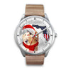 Golden Retriever On Christmas Florida Silver Wrist Watch-Free Shipping