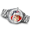 Golden Retriever On Christmas Florida Silver Wrist Watch-Free Shipping