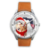 Golden Retriever On Christmas Florida Silver Wrist Watch-Free Shipping