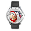 Golden Retriever On Christmas Florida Silver Wrist Watch-Free Shipping