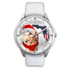 Golden Retriever On Christmas Florida Silver Wrist Watch-Free Shipping