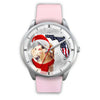 Golden Retriever On Christmas Florida Silver Wrist Watch-Free Shipping